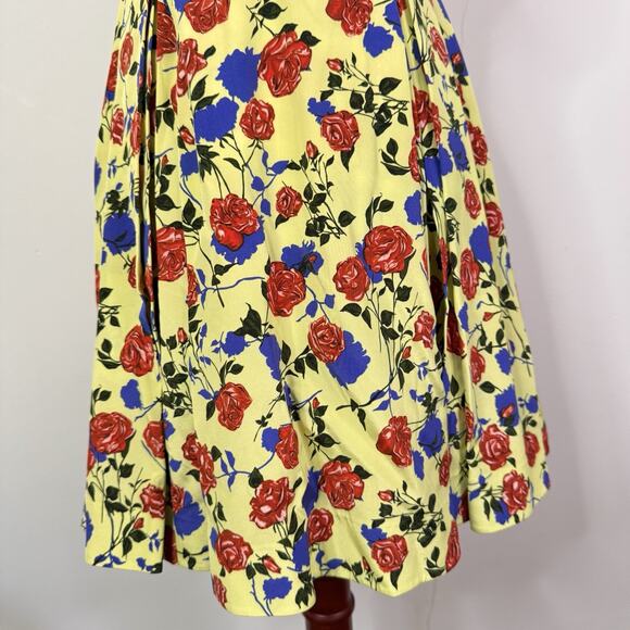 Emilia Wickstead ‘Riona’ Silk Dress Scattered Roses Print NWT Sz US 4 Skater - Picture 5 of 12